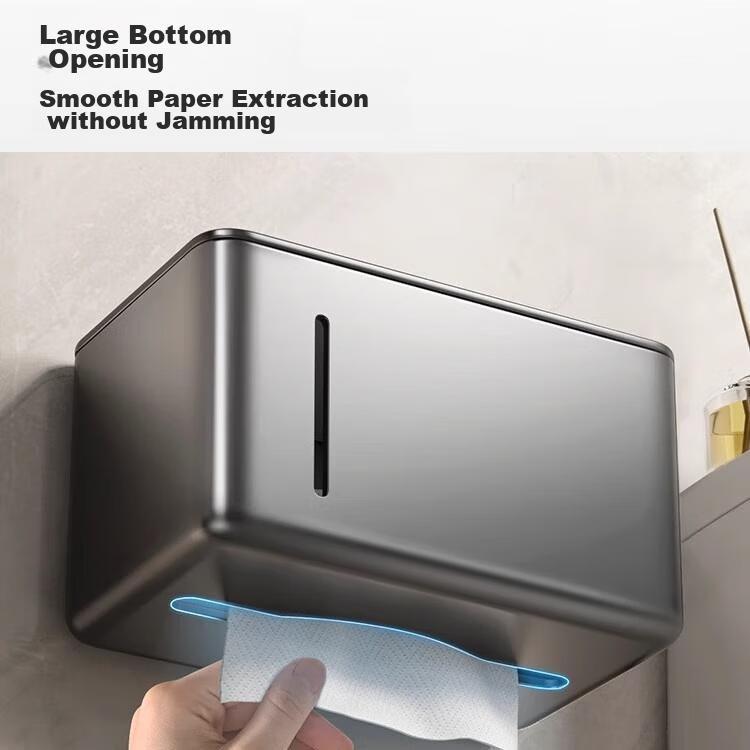 Baihan Bathroom Tissue Box, Toilet Paper Holder, Toilet Paper Dispenser, Paper Towel Rack, No Drilling Required, Bathroom Accessory
