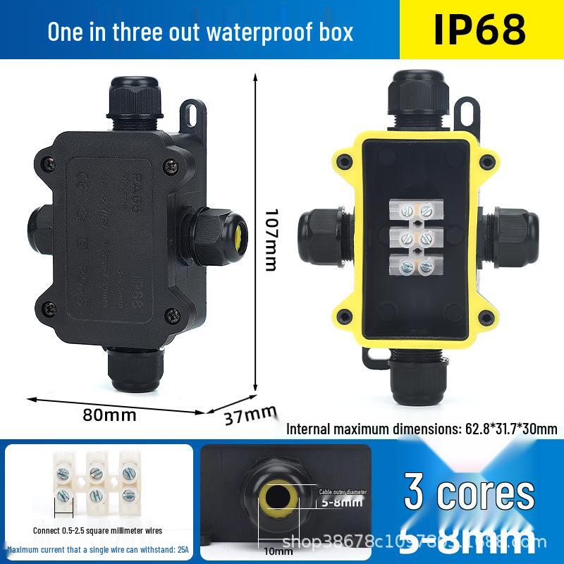 Outdoor IP68 Waterproof Junction Box with Quick Connector and Terminal Block