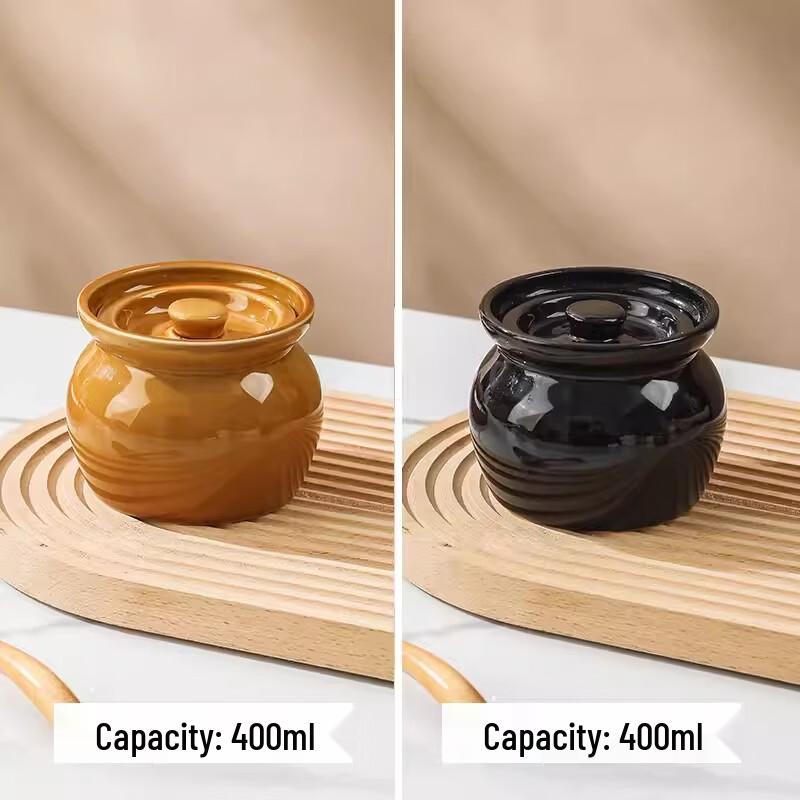 ZISIZ Ceramic Double-Boiler Stew Pot with Lid