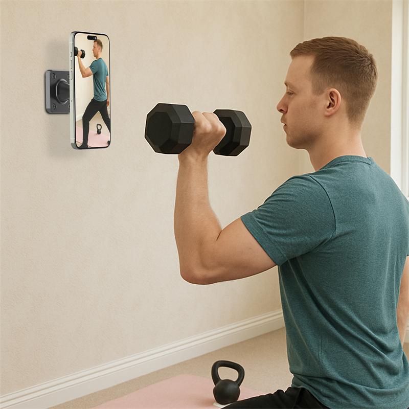 Magnetic Wall Mount Phone Holder For Truck/Car/Boat/Wall/Desk,Compatible All Smartphone,360 Degree Free Rotation