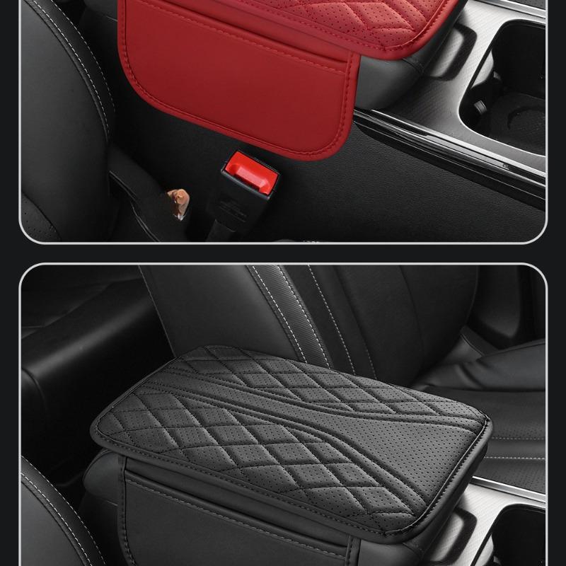 Car armrest box pad, multifunctional storage pocket, storage bag, leather car center height pad, universal armrest pad