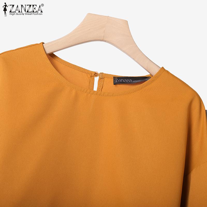 ZANZEA Women 3/4 Sleeve Blouse and Wide Leg Pants Casual Two Piece Suit Sets