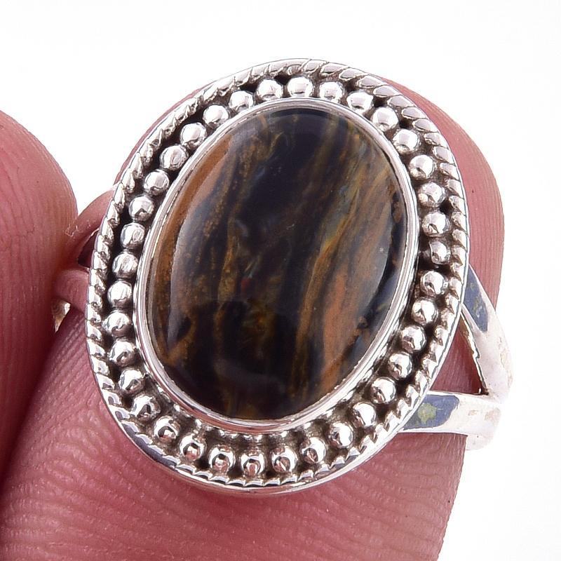 

Natural Pietersite Gemstone Handmade 925 Solid Sterling Silver Ring Size 6 y1h25
