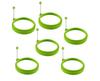 6 Pack Nonstick Silicone Egg & Pancake Molds, Round Cooking Rings with Rotating Handle
