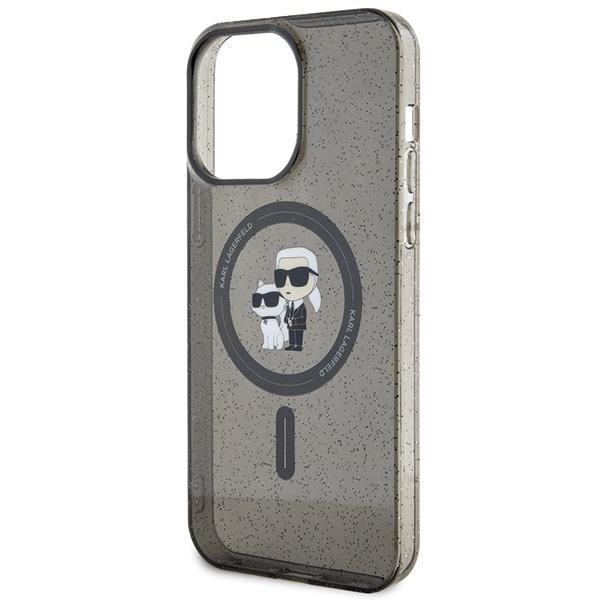 Karl Lagerfeld Klhmp15Xhgkcnok Iphone 15 Pro Max 6.7 Czarny/Black Hardcase Karl&Choupette Glitter Magsafe
