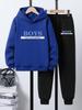 The Boys' New Autumn and Winter Two‑piece Sportswear Set Includes A Hooded Sweatshirt and A Pair of Sweatpants