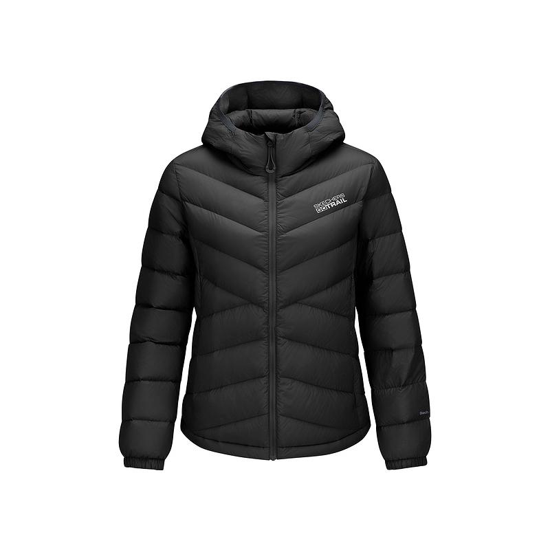 Skechers Outdoor Series Hooded Solid Color Warm Down Jacket Women Jackets P425W185-0018 S