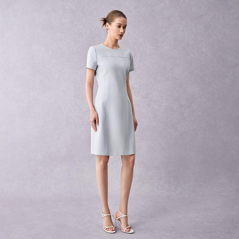Lady's Elite Round Neck Side Slit Dress