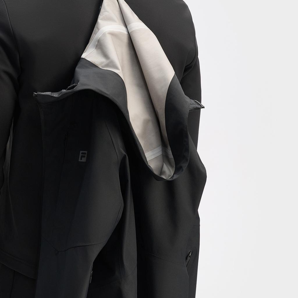 FILA Fitness Water Resistant 3 In 1 Jacket Solid Color Simple Waterproof Windproof Jacket Men Jacket Deep-Black A11M441703FBK