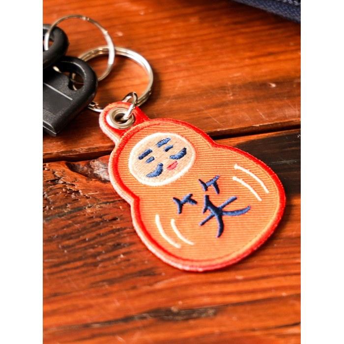 BEAMS JAPAN Key Holder [Special Order] New Retro Lucky Charm Embroidery Daruma FREE Size