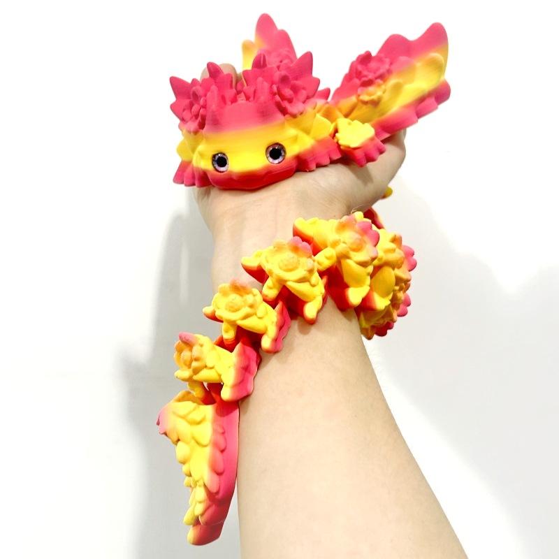 3D Printed Articulated Salamander Dragon Craft Creative Animal Figurine Desktop Ornament for Home Office Decor Collection