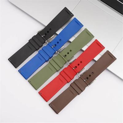 Premium-Grade Fluoro Rubber Strap 20mm 22mm 24mm Men Diving Quick Release Watch Band Bracelet for Seiko Omega for Huawei GT 4