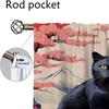 Black Cat Anti-mosquito Curtains for Living Room Curtain Halloween Decoration Shades Blackout Curtains 2 Pieces Partition Camera