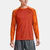 Under Armour Πουλόβερ Color Block Στρογγυλή Λαιμόκοψη Αθλητικό Μακρυμάνικο T-Shirt Ανδρικά Τοπ Σκούρο Πορτοκαλί 1356851-830