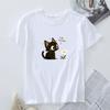Women's Cotton T-shirt Fashion Kawaii Harajuku Cat Graphic T Shirts Summer Short Sleeve Female Tee Tops Woman Tshirt Clothing