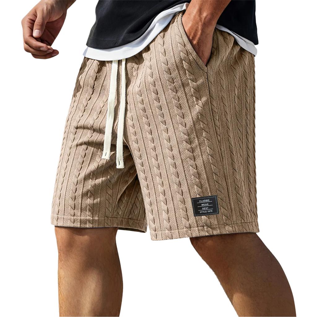 Men's Summer Drawstring Shorts, Men's Casual Straight-Leg Beach Pants