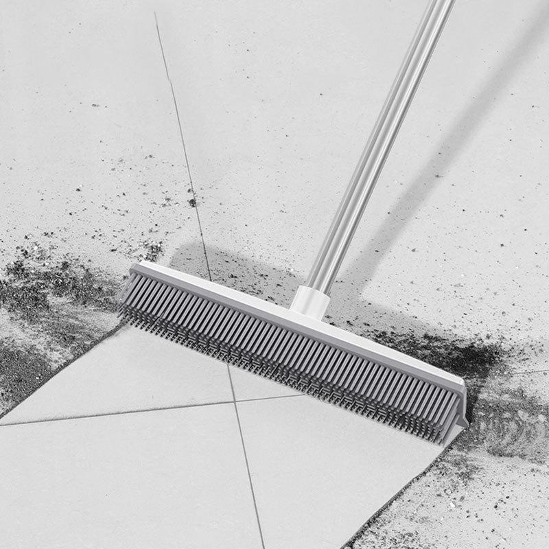 Stainless Steel Silicone Bathroom Floor Brush - No Dead Angle Grout Cleaning Tool
