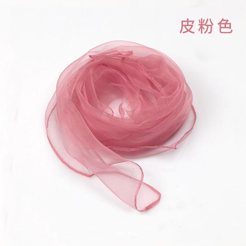 Solid Color Chiffon Small Silk Scarf Performance Dance New Style Small Square Scarf Candy Color Silk Scarf Windproof Scarves