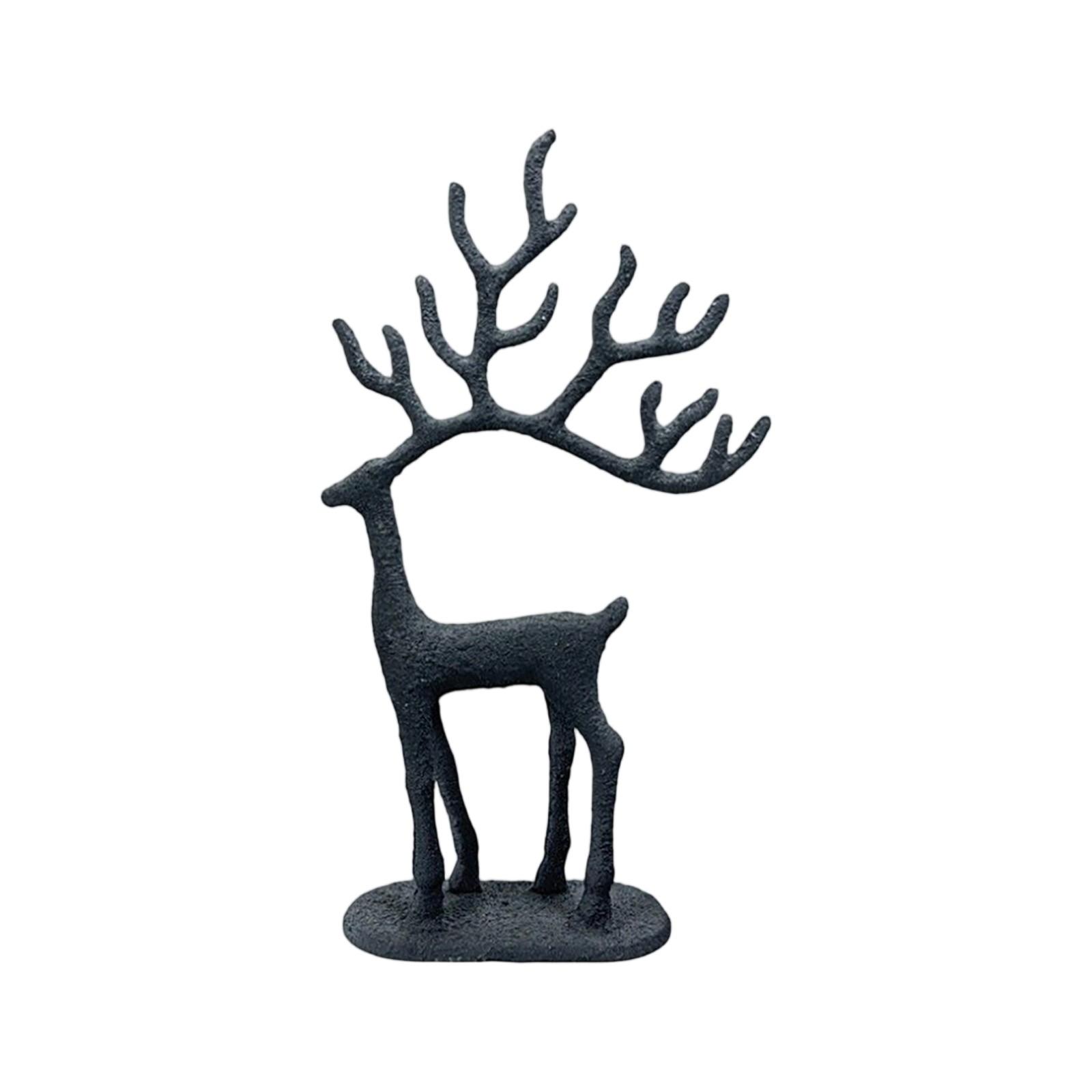 

Christmas Elk Ornaments Desktop Table Christmas Decoration Metal Crafts One Size чёрный