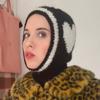 Women Balaclava Hooded Hat Heart Hooded Neck Warmer for Outdoor Halloween Cosplay Handmade Balaclava
