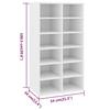 Shoe Rack White 54 X 34 X 100.5 Cm Engineered Wood