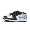 Jordan Air Jordan 1 Low top Vintage Basketball Shoes Men's Black And White Cyan 553558-131(Team85-)