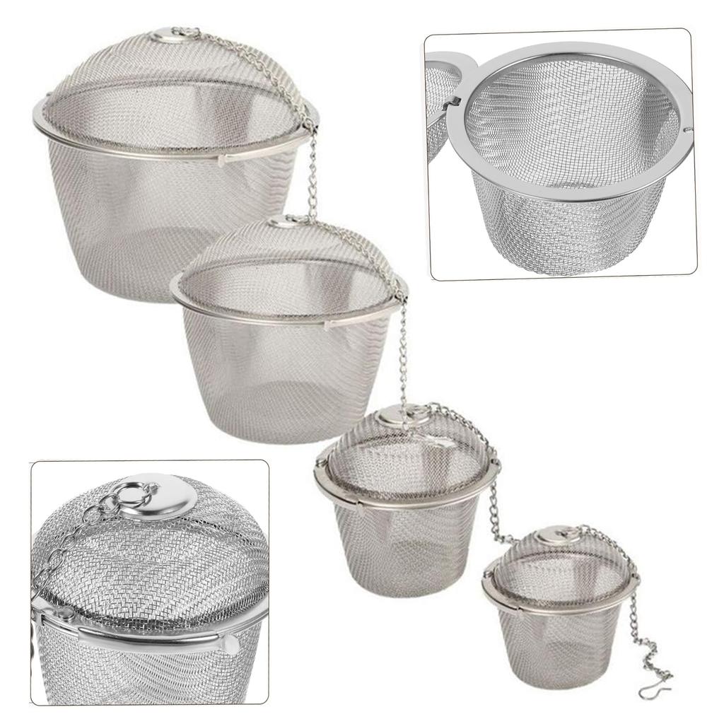 Tea Spice Filter Spice Ball Mesh Herb Ball Stainlesss Steel Teapot Lock Tea Filter Reusable