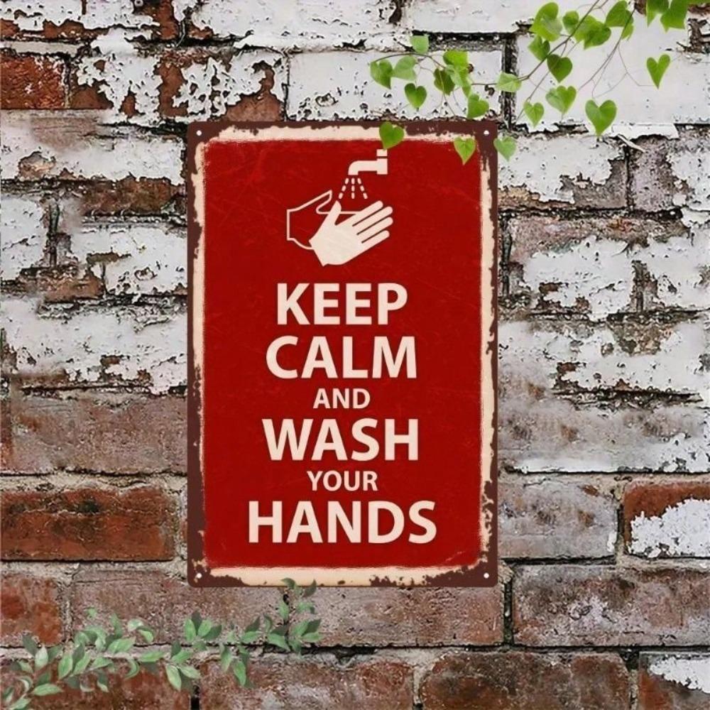 Keep Calm Metal Wall Sign Vintage Decor for Bathroom Kitchen Home