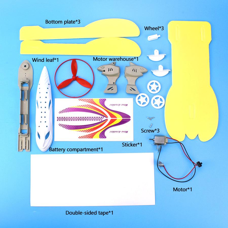 DIY Aerodynamic Speedboat Kits Electric Yacht Assembly Toy Physics Experiment Science Education Toys for Kids Gifts