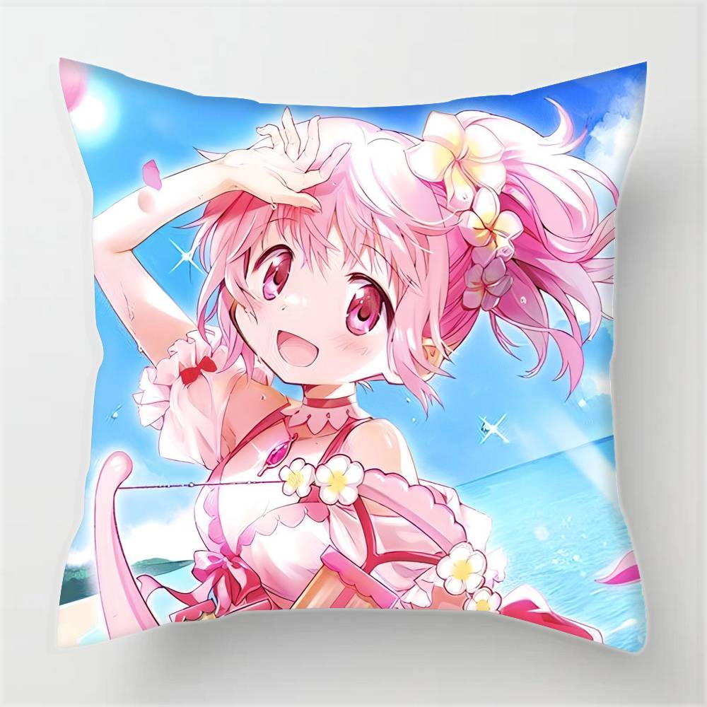 Anime M-Madoka M-Magica CUTE GIRL  Pillowcases Cushion Covers Living Room Sofas Home Decor Gifts