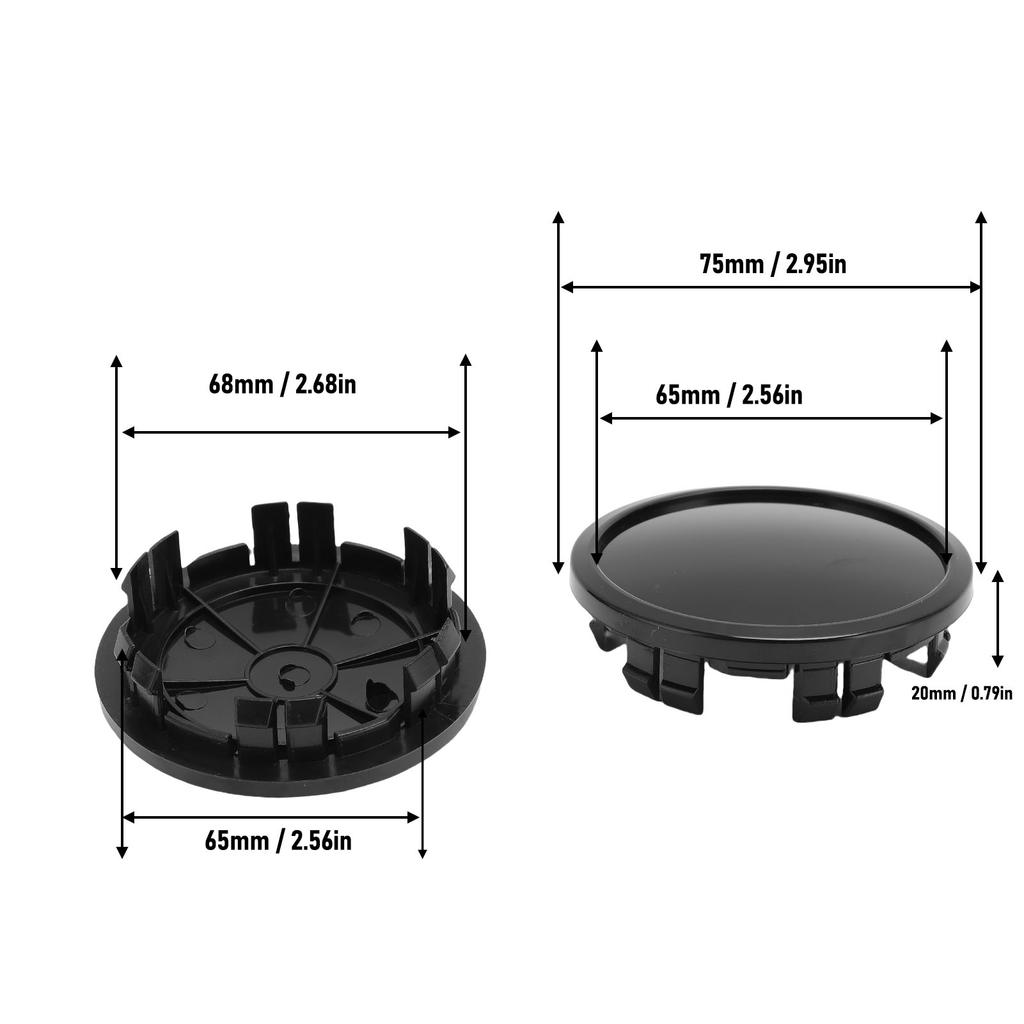 4PCS Wheel Center Caps 75mm Outer Diameter Scratch and Rain Proof Excellent Sealing for Vehicles Wheel Hub Cap