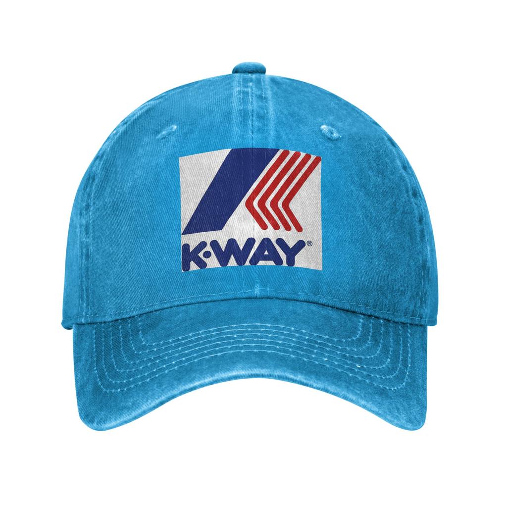 K-Ways Logo Washed Denim Cap Casual Baseball Caps Adjustable Hat Summer Unisex Baseball Hats