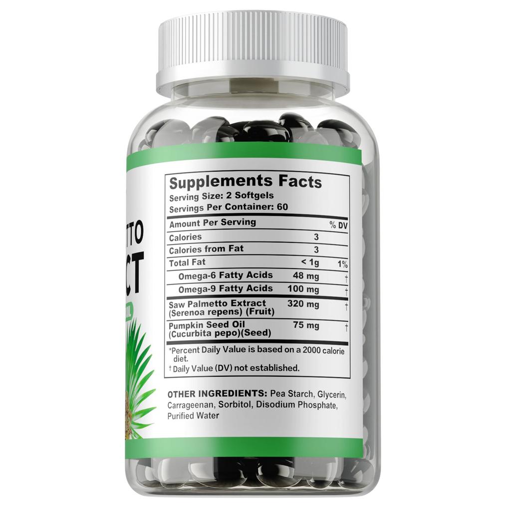 120 Stück Sägepalmenextrakt - Unterstützung der ProstataGesundheit, Haarausfall, HarnwegGesundheit