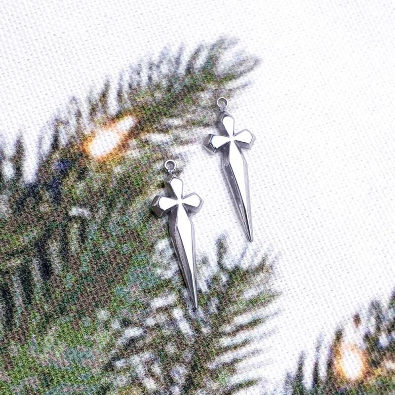 Stal chirurgiczna Krzyż Miecz Brelok Wisiorek Akcesorium Akcesoria