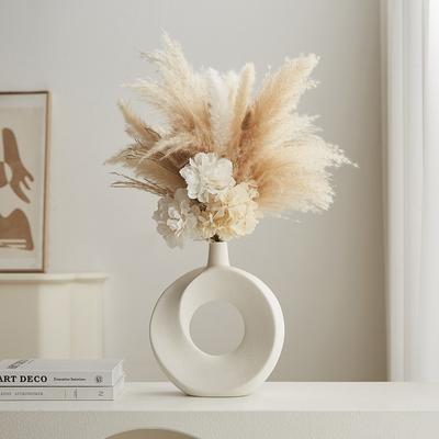 Nordic Style Ceramic Donut Vase Modern  Home Decoration Elegant Flower Container Simple Office LivingRoom Ornaments Table Decor