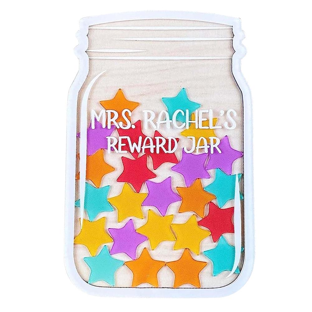 

1 шт. - Детская банка для поощрений со звездой Персонализированная банка для поощрений в классе с 25 жетонами Таблица подарков для детей Награды за хорошее поведение