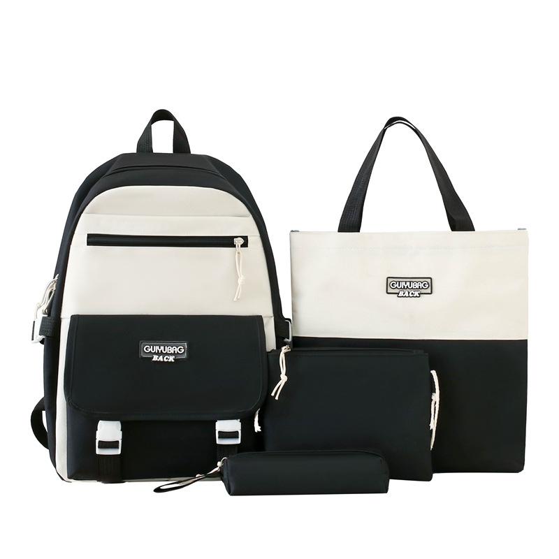New Contrasting Color Schoolbag for College Students Lightweight and Large Capacity Backpack Carrying