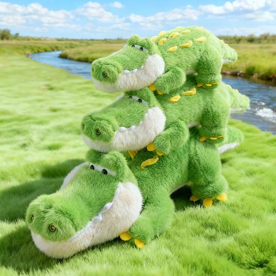 Large Crocodile Hugging Pillow Green Giant Stuffed Animal Doll Toy Soft Plush Body Pillow for Kids And Adults