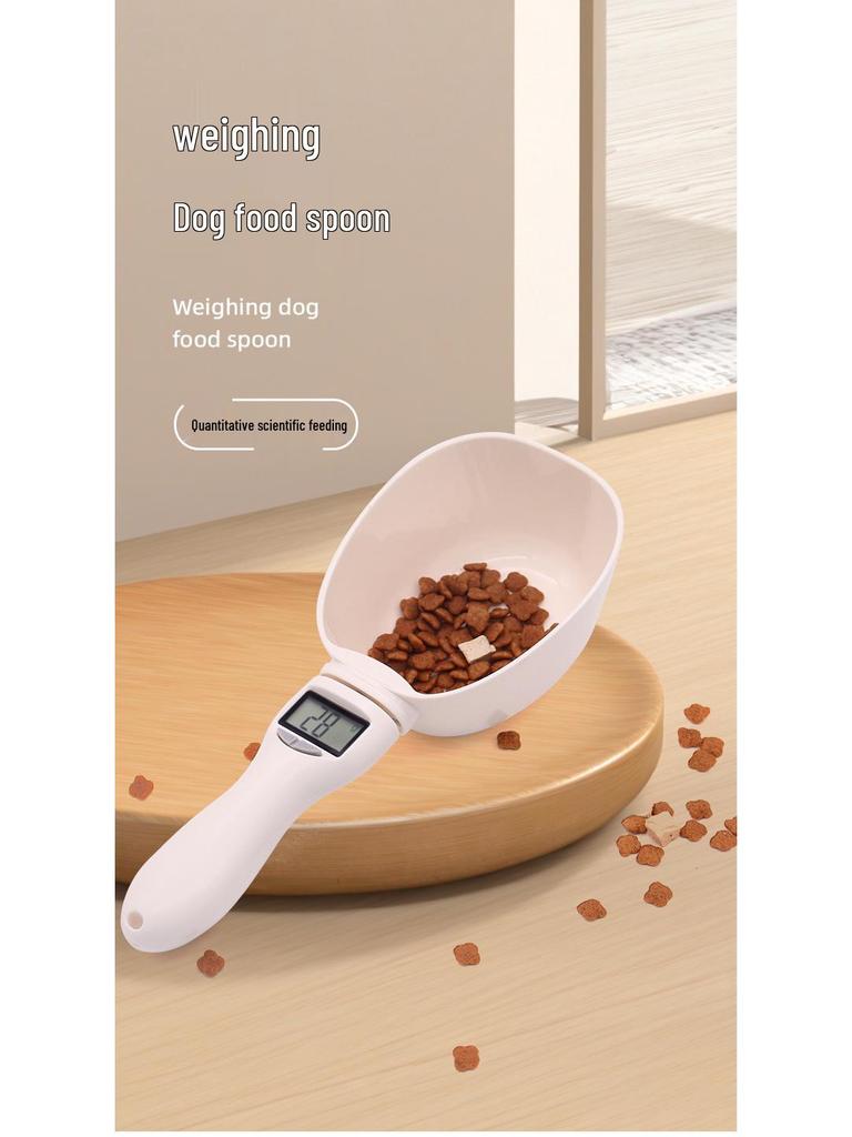 Long-Handled Electronic Pet Food Measuring Spoon with Gram Scale for Dog and Cat Food