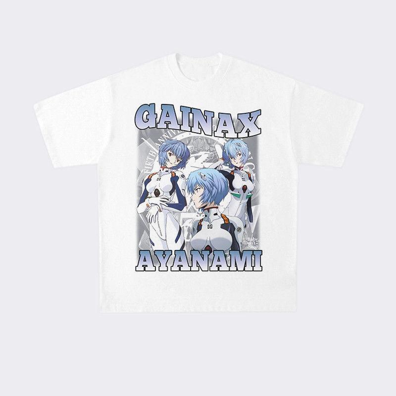 Aya Poli New Century Gospel Warrior Second Dimensional EVA Short Sleeve Men's Cotton Couple T-Shirt Crew Neck Summer