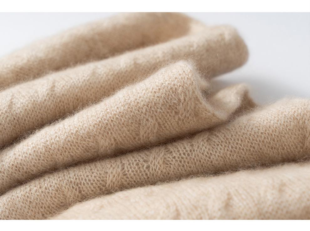 Women's 100% Pure Cashmere Knitted Scarf - Warm & Versatile for Autumn/Winter