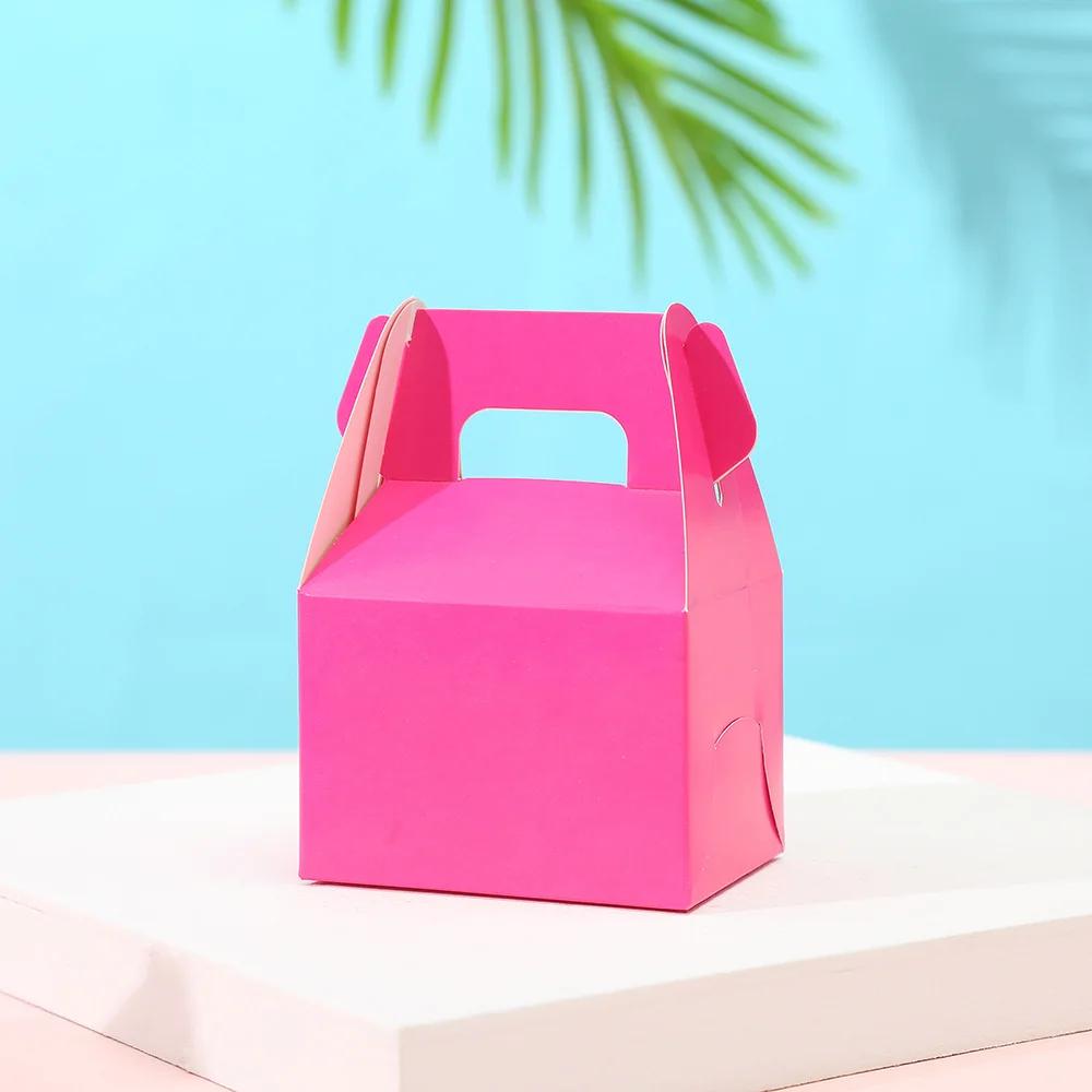 6pcs Festival Party Cake Box Candy Box Handheld Gold Card Box Creative Wedding Candy Box Horn Paper Box Candy Cake Packaging