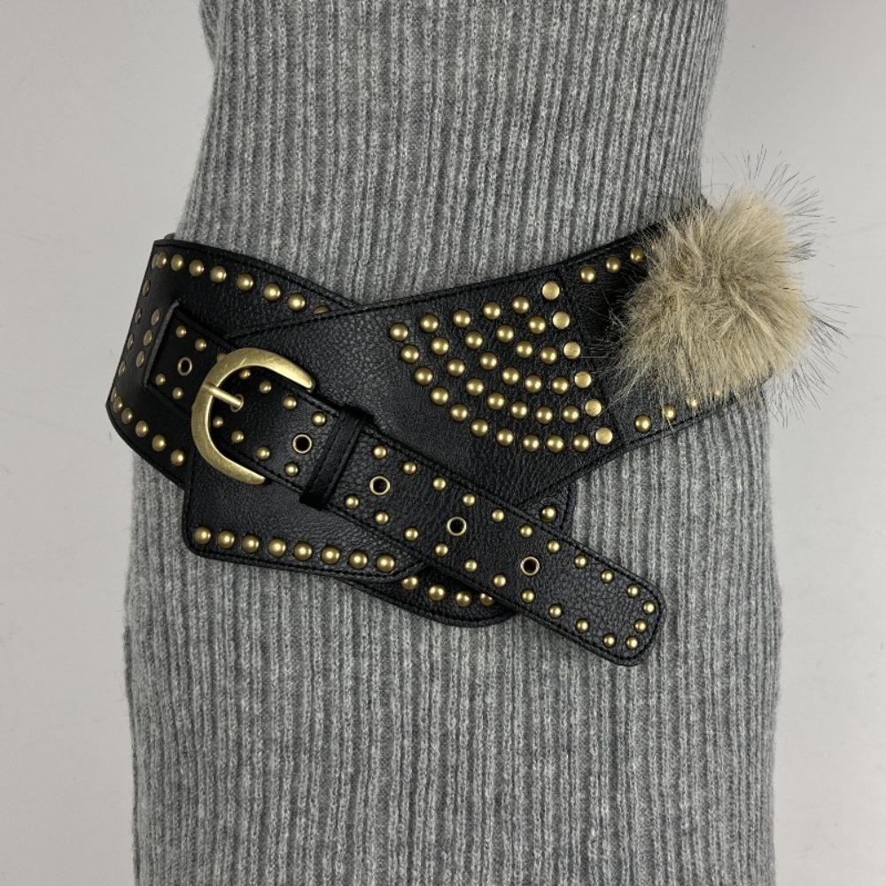 Exaggerated Wide Belts PU Leather Waist Strap Chic Waist Cummerbunds