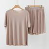 2026 New Men's Ice Silk Soft Sleepwear Women Summer Pajamas Set O Neck Solid Home Clothes Male Female Pyjamas Set For Couples