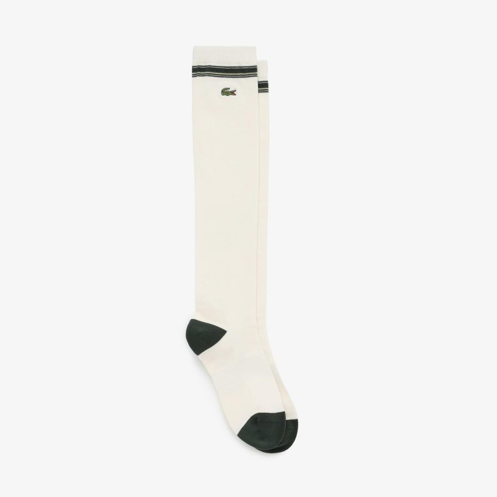 [lacoste] Women's Striped Cushioning Knee-High Socks RA128E-56G