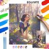 Snow White Oil Painting by Numbers Art Kit. Handmade Diy Floral Forest Painting Home Decoration Gifts