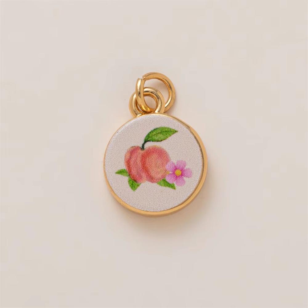 Flower Series Pendant Charms DIY Colorful Hand-Drawn Jewelry Charms Handcrafted Geometric Shape Making Connector Charms Making персиковый