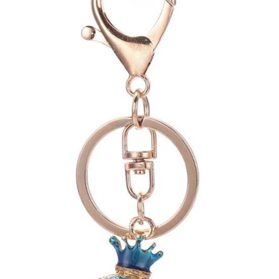Keychain Pendant Rhinestones Dolphin Inlaid Chain with Shape Key Lobster Clasp Bag