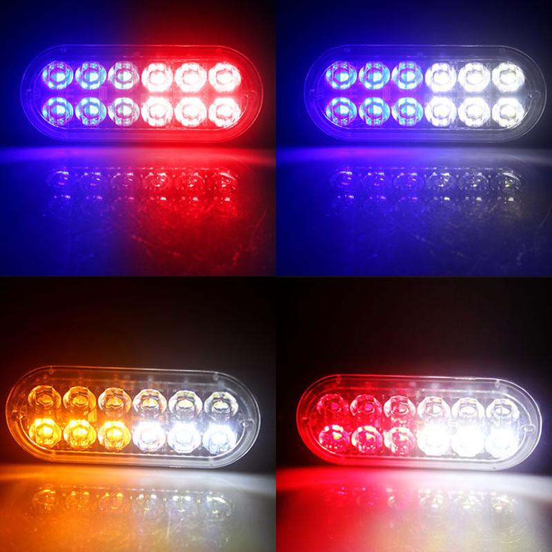 2Pcs 12LED Car Strobe Warning Light Grill Flashing Breakdown Emergency Lamp Car Truck Trailer Beacon Lamps LED Side Lights