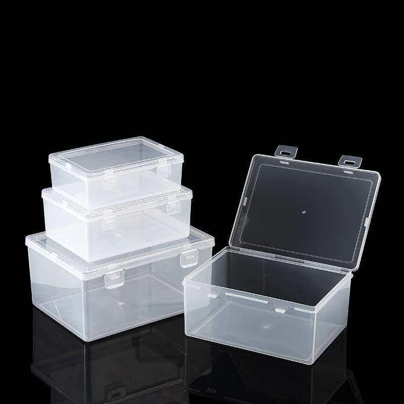 Transparent Rectangular Plastic Storage Box for Hardware and Jewelry Components